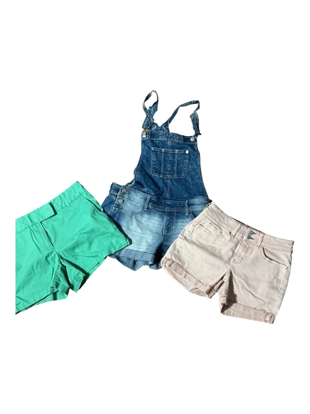 LOFT Trio: Green, Denim & Beige Women's Shorts Set